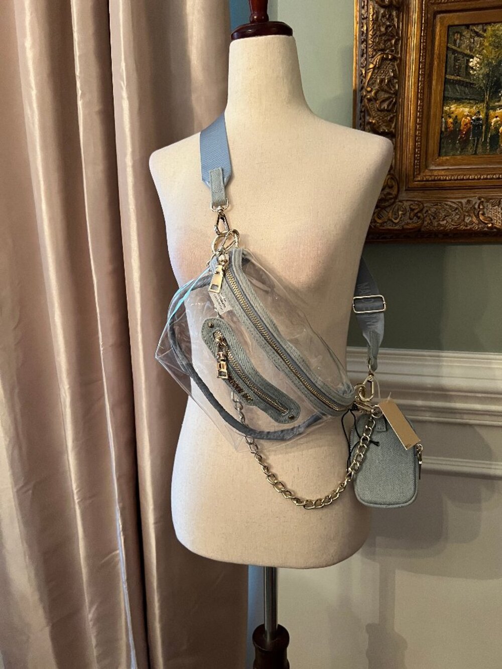 NWT Madden NYC Clear Plastic Stadium Belt Bag Crossbody Fanny Pack - Picture 2 of 7